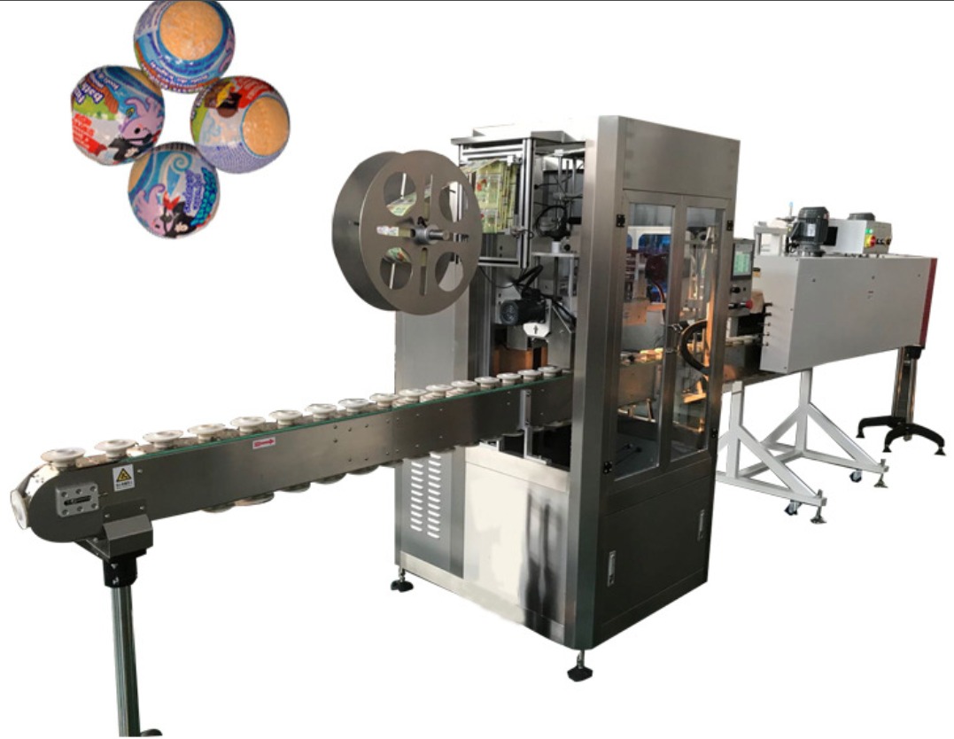 Bath ball automatic sleeve labeling machine